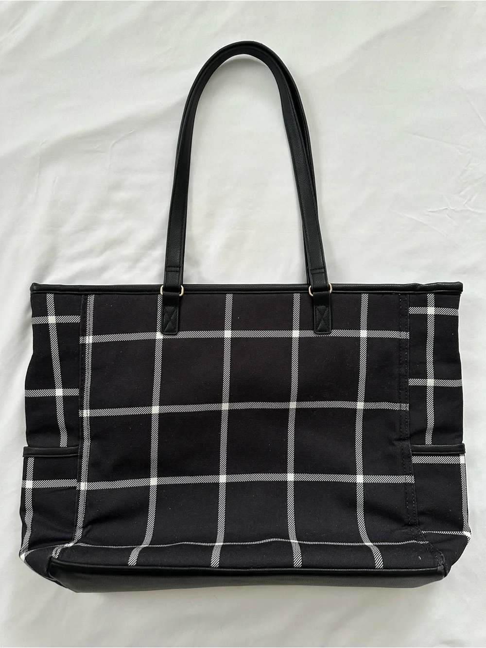 thirty-one Black Windowpane Tote & Matching Pouch